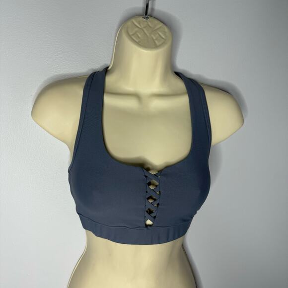 SOUL BY SOULCYCLE Lace Up Sports Bra Blue Small - Picture 8 of 9
